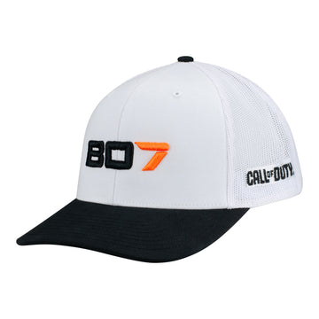 Call of Duty: Black Ops 7 White Snapback Hat - Front Angle View